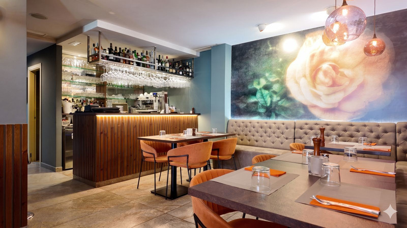 Bar area and banquette seating