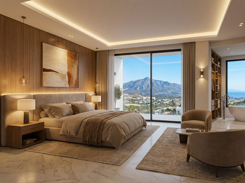 Bedroom suite with views over the mountains