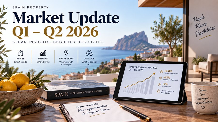 Spain property market update graphic for the first half of 2026